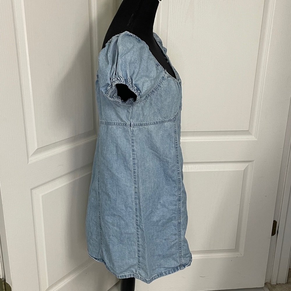 Madewell Margie dress light blue denim chambray baby doll US 8 vacation beach - Picture 4 of 8